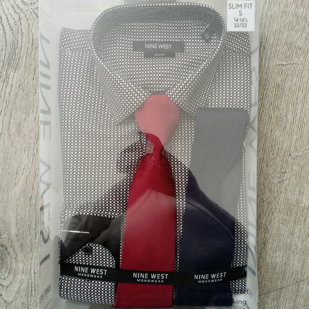 NINE WEST men's dress shirt slim fits.